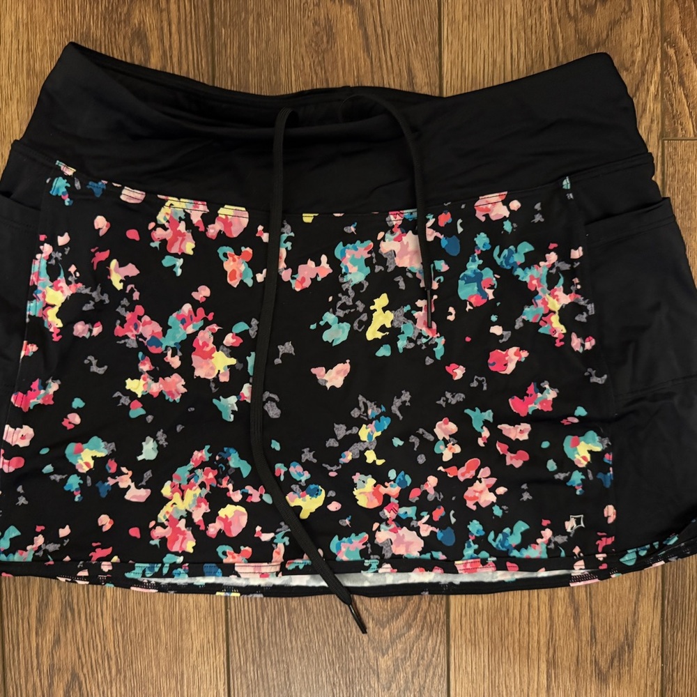 SkirtSports Black Running Skirt with Colorful Accents